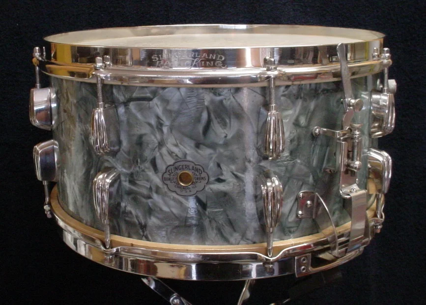 1947-1949 Slingerland 7 x 14 Blue Diamond Pearl Radio King Model